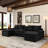 130" U-shaped Sofa with Console