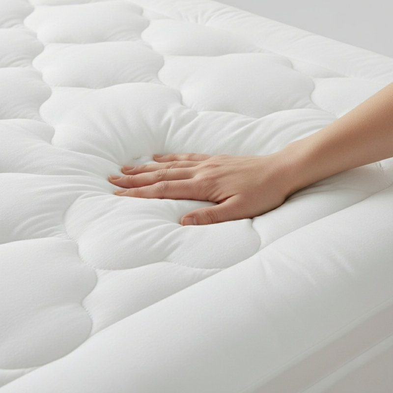 Adaptive Comfort Plush Mattress Topper with 100% Cotton Shell for Breathable Comfort - QUEEN, Queen