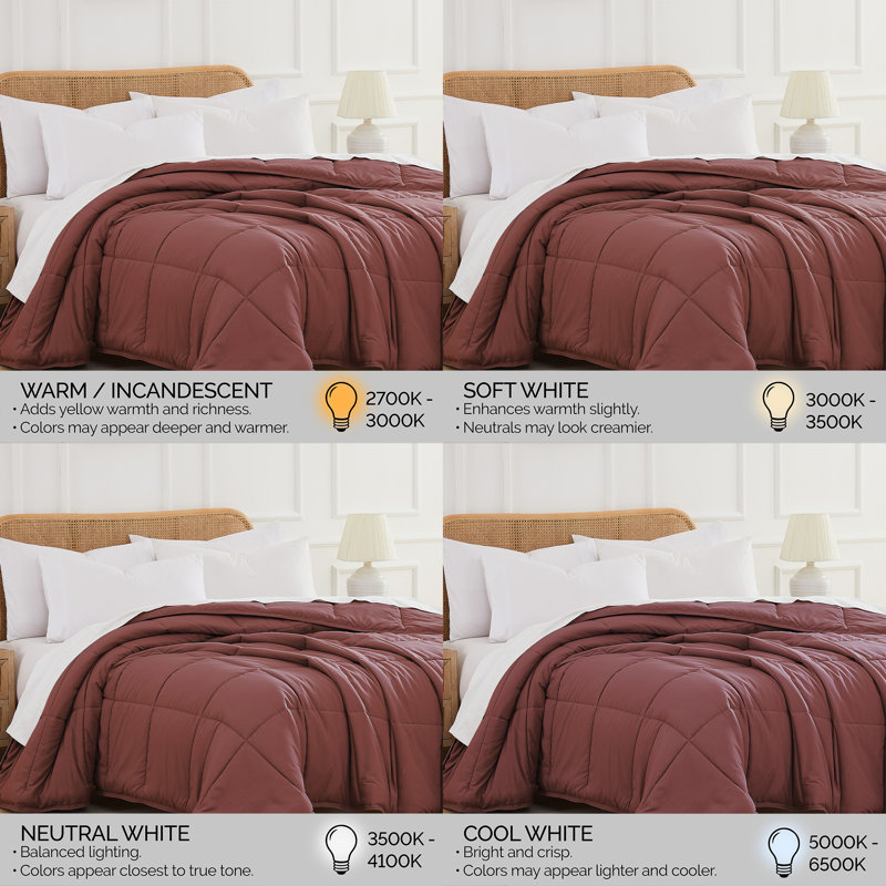 Édredon en duvet synthétique Southwest Fine Linens, Édredon grand, Marsala