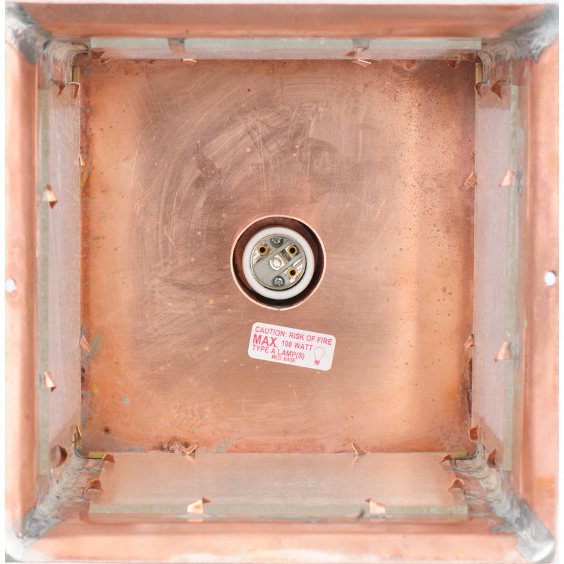 Rustic Lodge Copper Metal Fence Post Cap Light