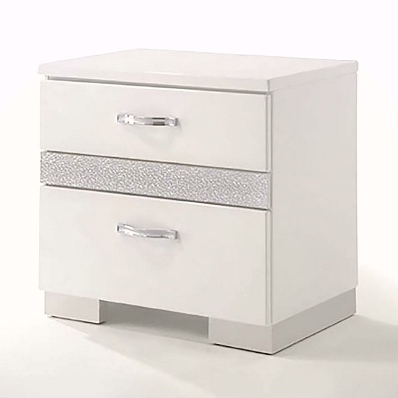 Table de chevet 3 tiroirs ultrabrillante