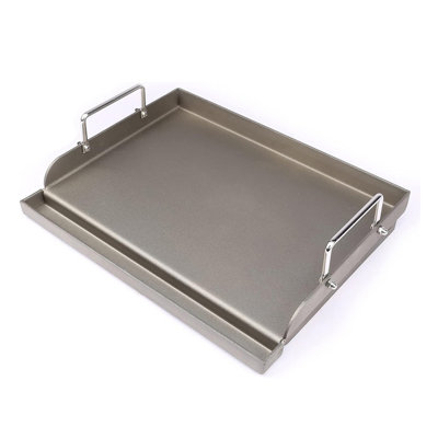 Plaque de cuisson en acier massif scellée à l'huile et sablée - 17 po x 13 po, 4 po d'épaisseur, durable, pour barbecue