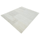 Ivory Swedish Inspired Art Silk Wool Blend Kilim Rug - 8' x 10'