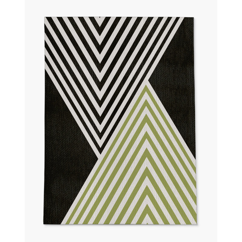 Tapis de chaise rectangulaire à poils courts Misa, L 48 po x L 72 po, Chartreuse
