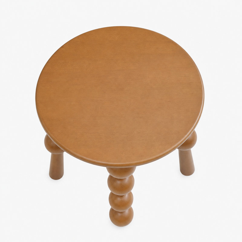 Table d'appoint ronde, table basse rétro avec pattes de différentes formes et bords arrondis, table de bout de chevet polyvalente pour le salon, finition brune robuste