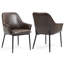 Ensemble de 2 chaises de salle à manger rembourrées en similicuir avec pieds en fer noir Berenice-1225177360