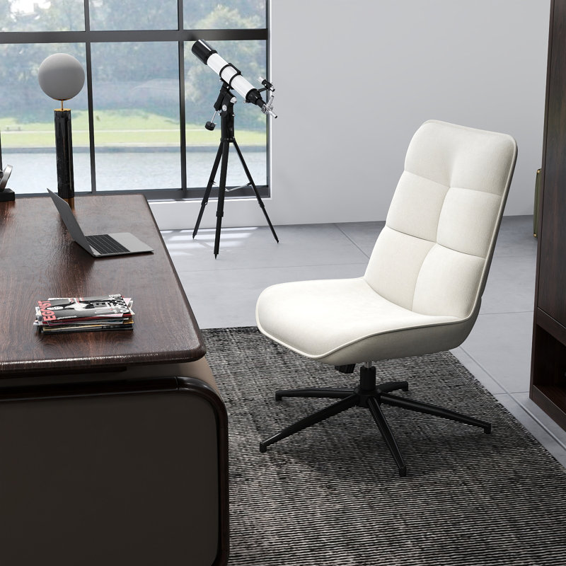 Luxury Armless Swivel Desk Chair - Adjustable Height