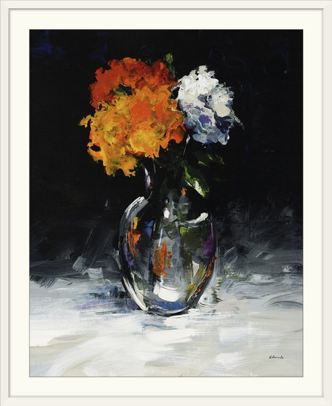 'arrangé' Par Sydney Edmunds Peinture Impression, 23" H x 20" lx 1" p, Encadré Blanc