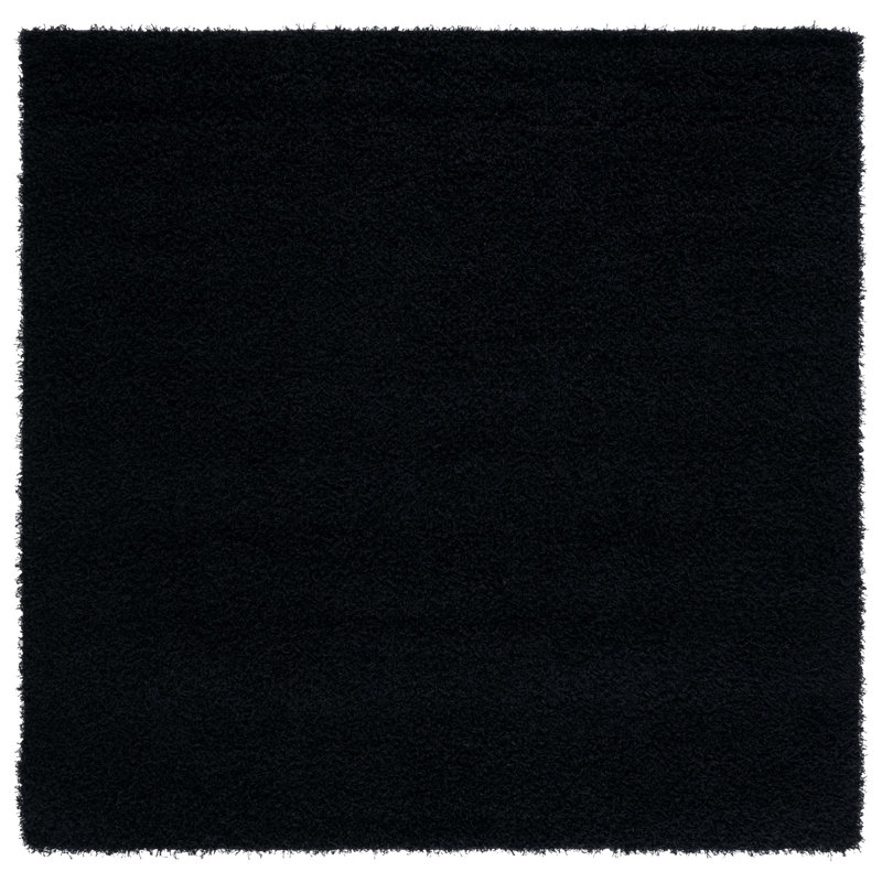 Assar Handmade Tufted Black Area Rug, Square 7'