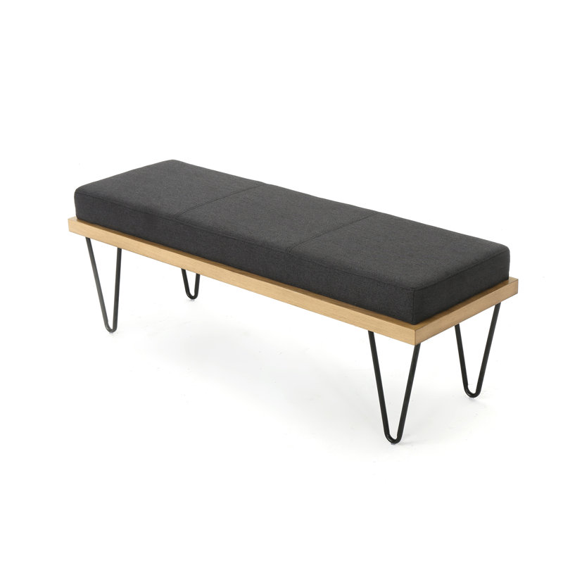 Banc de salle à manger Regenia, Polyester gris charbon foncé