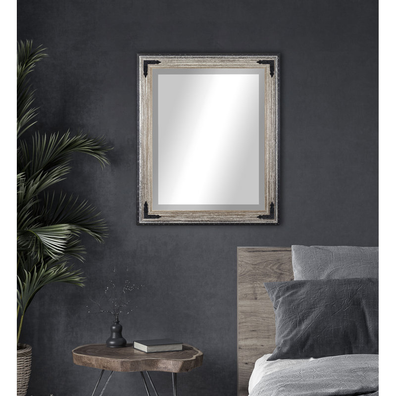 Miroir d'appoint mural, 25,5 po x 21,5 po, Brun