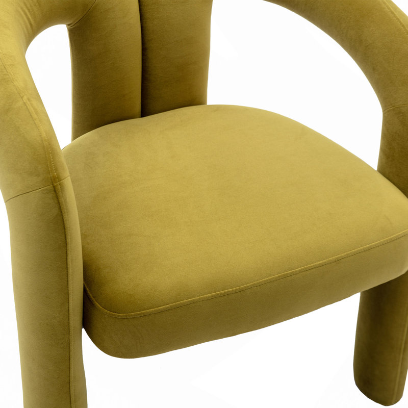 Keyt 16.54'' H Upholstered Armchair, Olive Velvet, 27.95" H x 25.2" W x 19.88" D