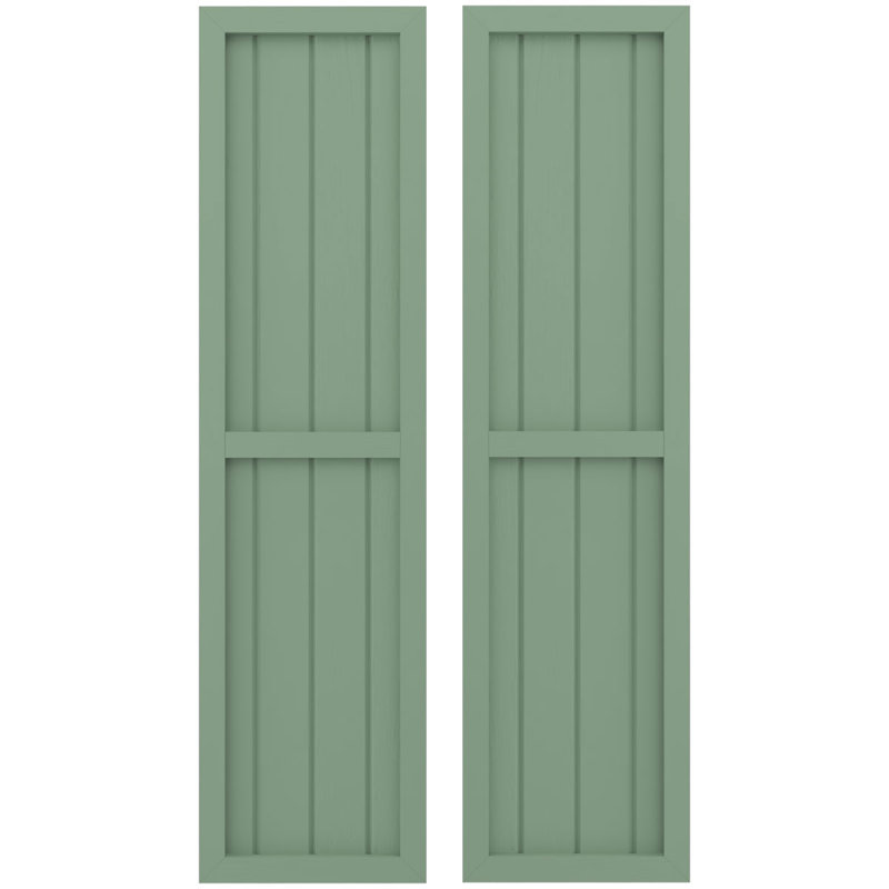 Deux volets à panneaux égaux Americano (par paire), Vert piste, 63", 14"