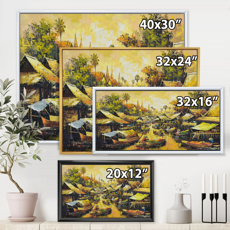 «Vintage Waterside Life II», reproduction sur toile, Toile avec cadre noir, H 24 po x l 32 po x P 1 po