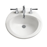 Ultimate® Vitreous China Circular Drop-In Bathroom Sink with Overflow