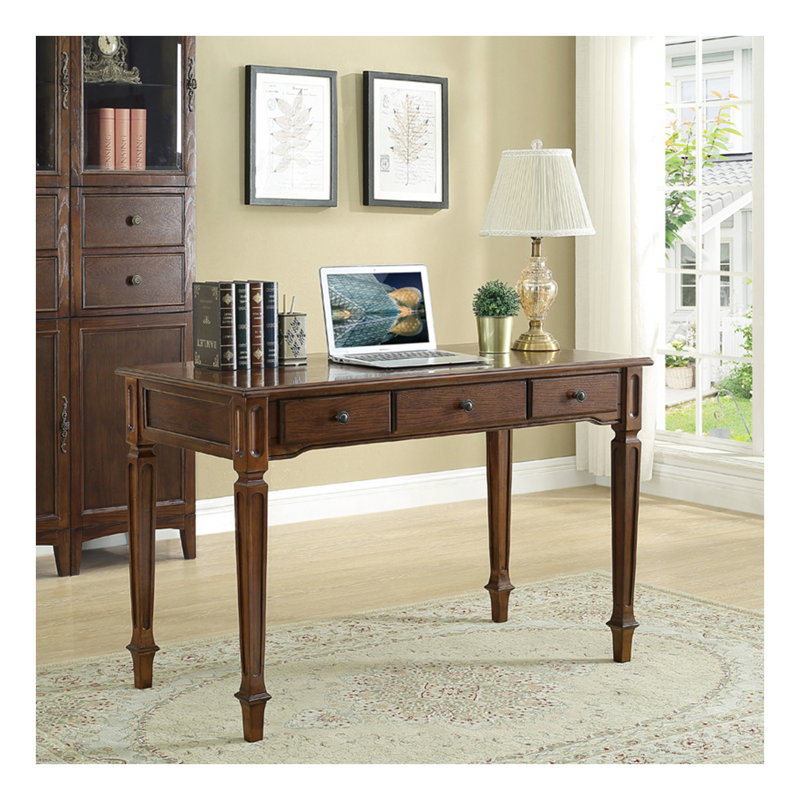 American Retro Solid Wood Desk: Classic Storage & Function, 30.71" H x 55.12" W x 23.62" D