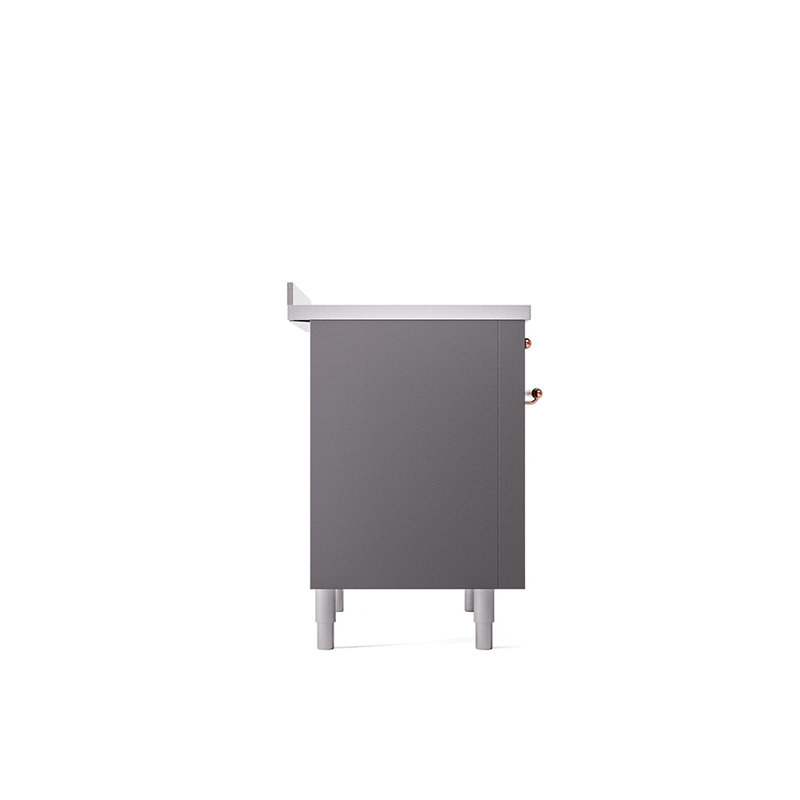 ILVE Nostalgie II Series 36 inch Induction Range with 6 Induction Elements (Glass Door), Graphite Matte/Copper