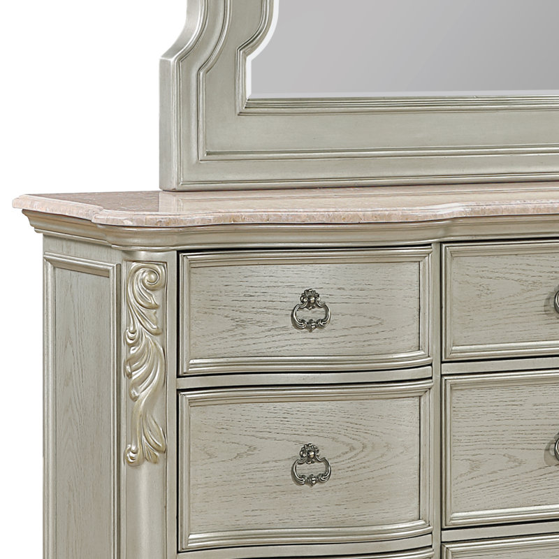 Ensemble de chambre à coucher 4 pièces Faxon, Brown, 4 Pcs: Bed, Dresser, Mirror, Nightstand, Grand