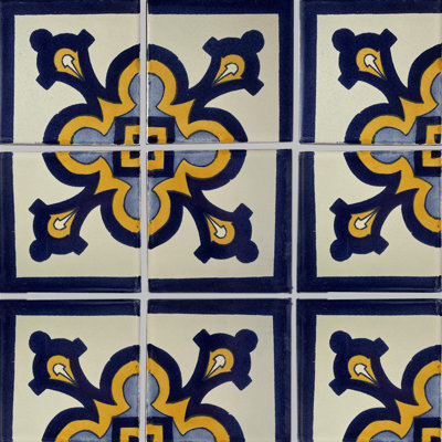 4.2" x 4.2" 9pcs TalaMex Milan Corner Talavera Mexican Tile