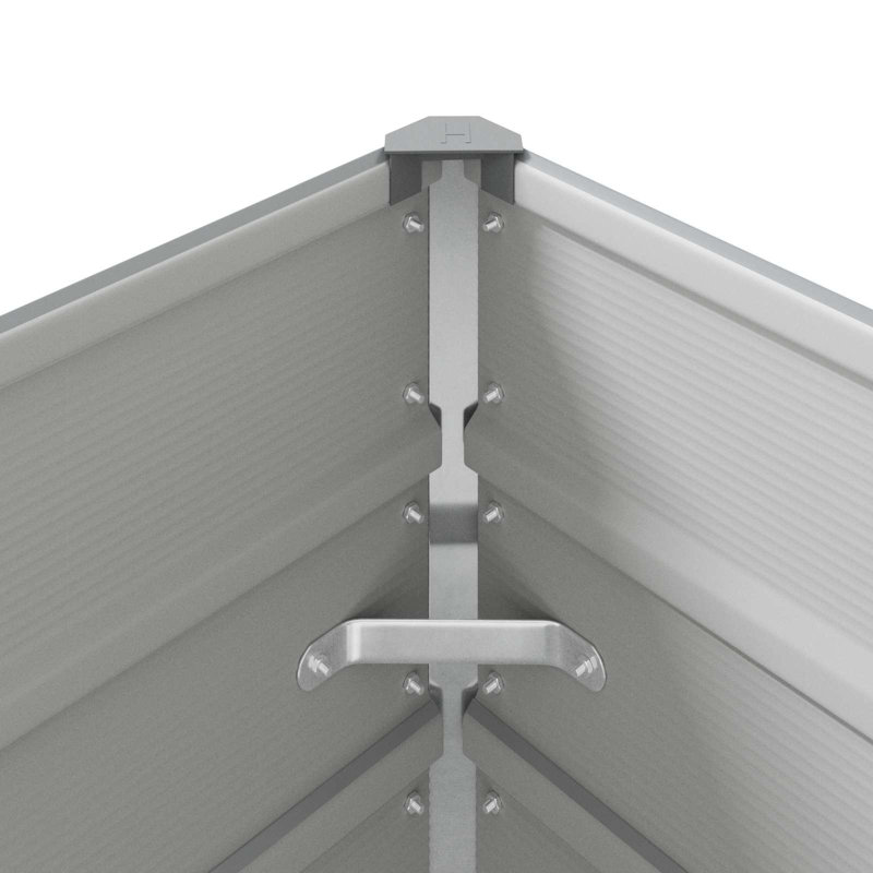 Planter Galvanised Steel, Light Grey, 45cm H x 290cm W x 100cm D