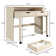 Hundo Contemporary Minimalist Extendable Desk with Drawers