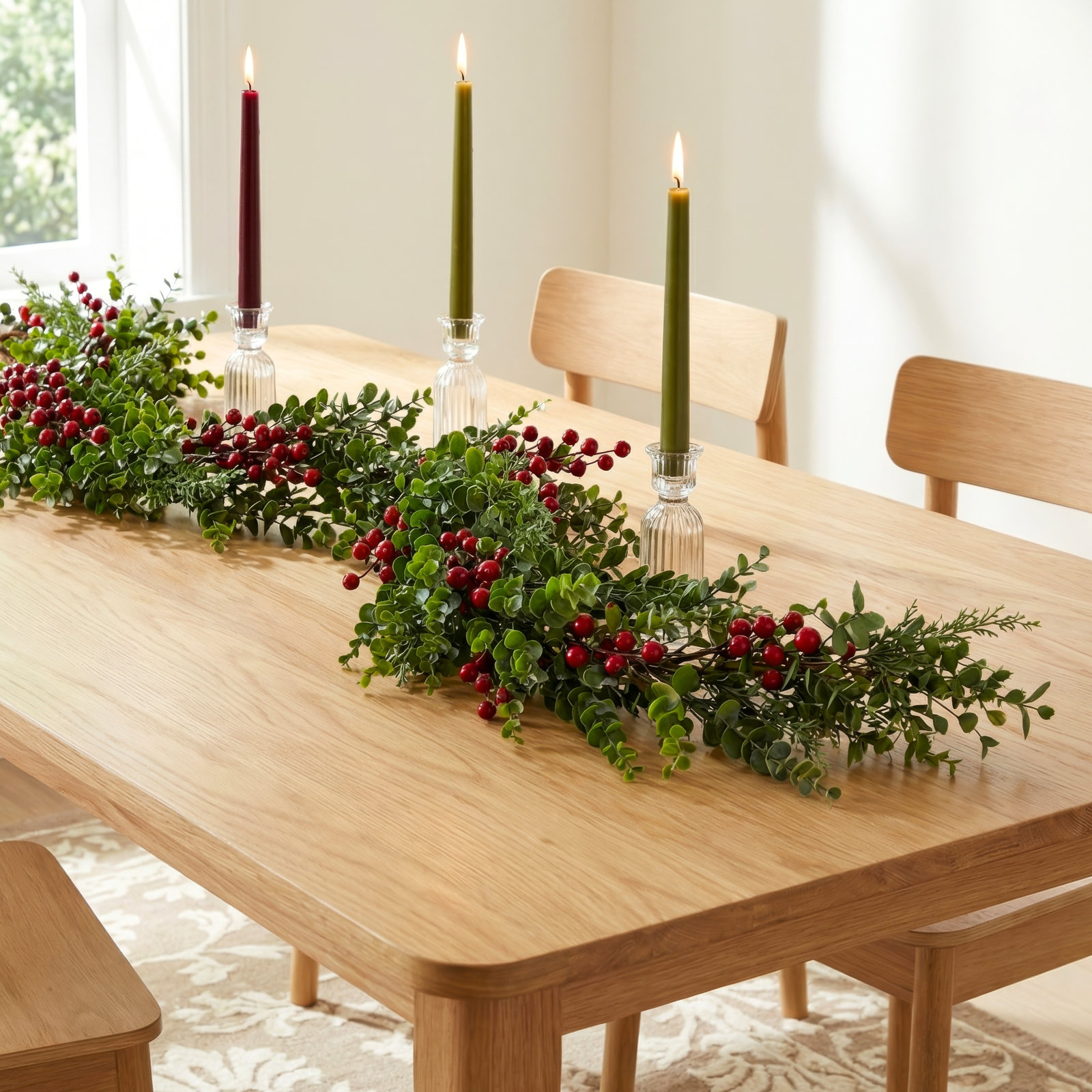 60" Eucalyptus Pine and Berry Garland