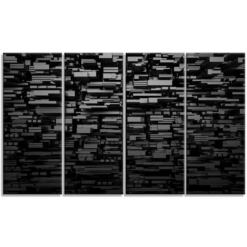 « black 3d geometric background », impression à multiples images sur toile
