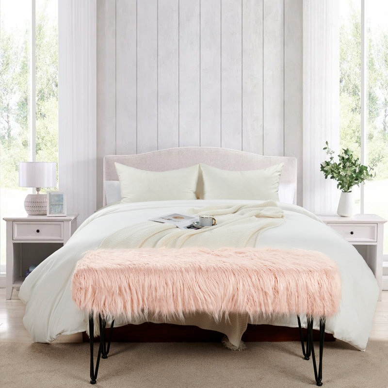 116.8cm Wide Rectangle Solid Colour Standard Ottoman, Rose