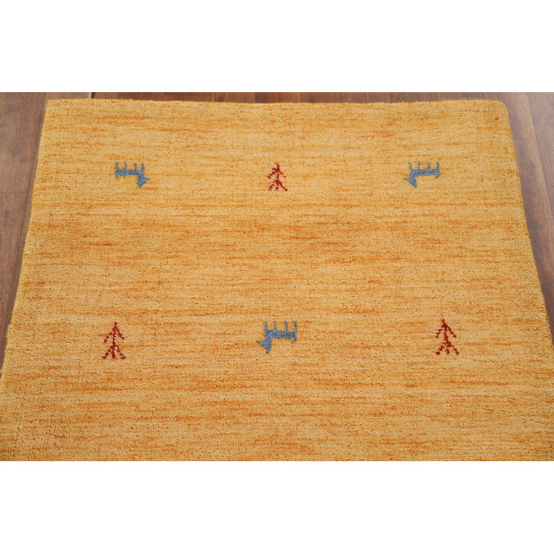 Yellow Gabbeh Oriental Runner Rug 3x10