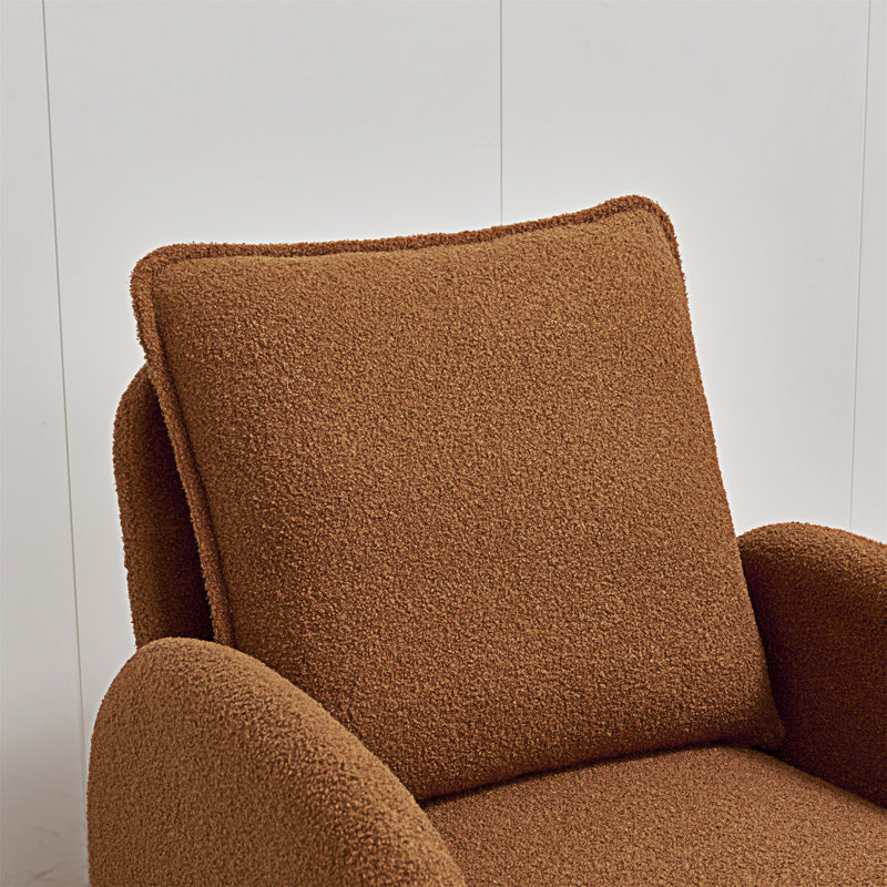 Sherpa Upholstered Armchair, Orange Sherpa