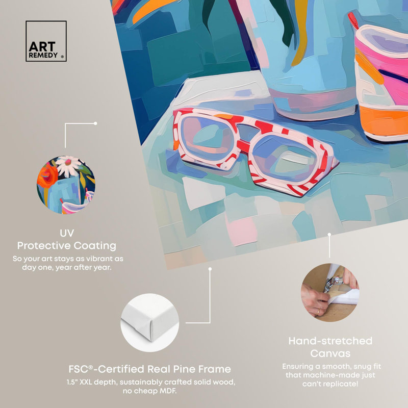 «Whimsical Sneakers and Flower Vase Canvas Sneaker», art mural , H 24 po x l 24 po, Toile tendue