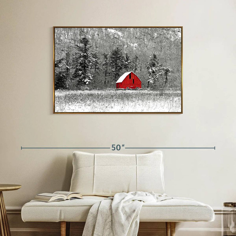 Grange d'hiver de Montréal, Cadre flottant doré, 40 po x 27 po