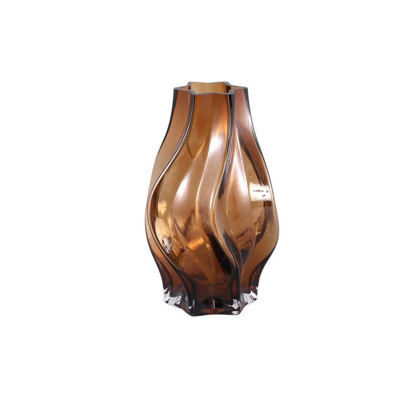 Charleus Glass Table Vase, Brown, 32cm H x 17cm W x 17cm D