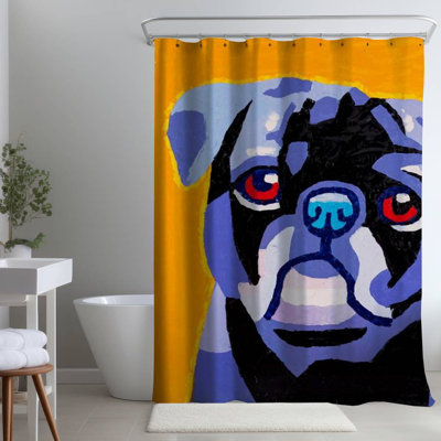 Shower Curtain AN85 – Polyester Shower Curtain, Dye Sublimation Print, 71" W × 74" L
