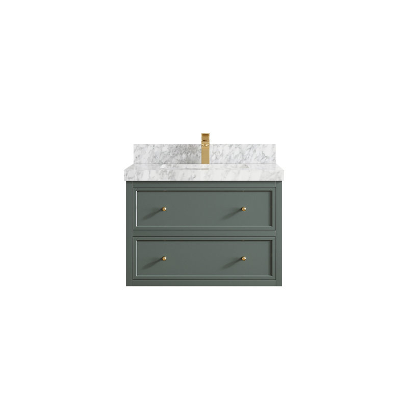Roswell Floating 30 " W Wall Mounted Wall Mounted 1 Single Vanity Bathroom Vanity With Marble Top