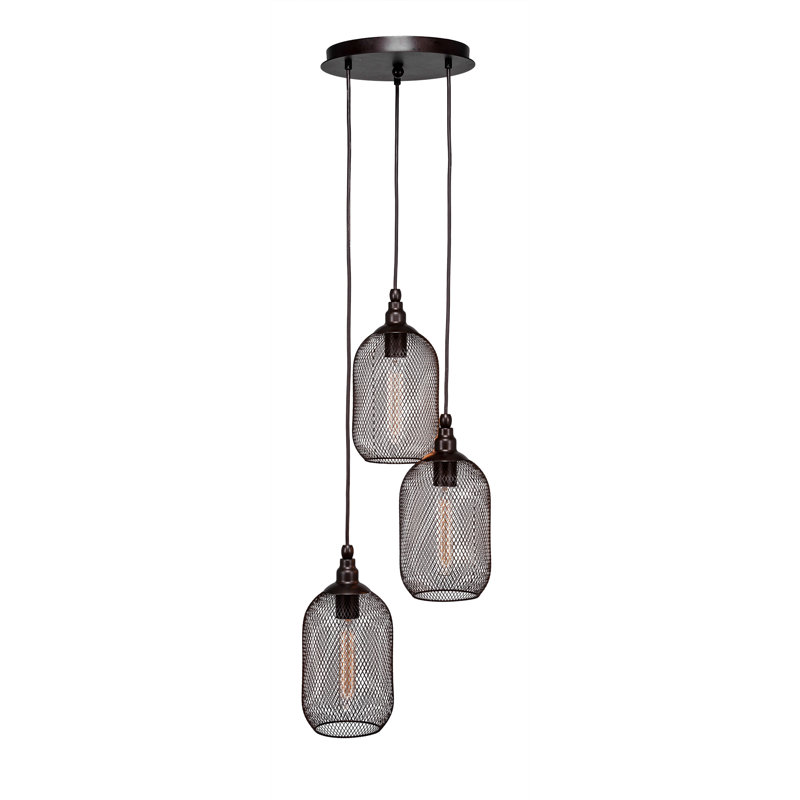 Luminaire suspendu 3 lumières Adkins Plexus, Bronze