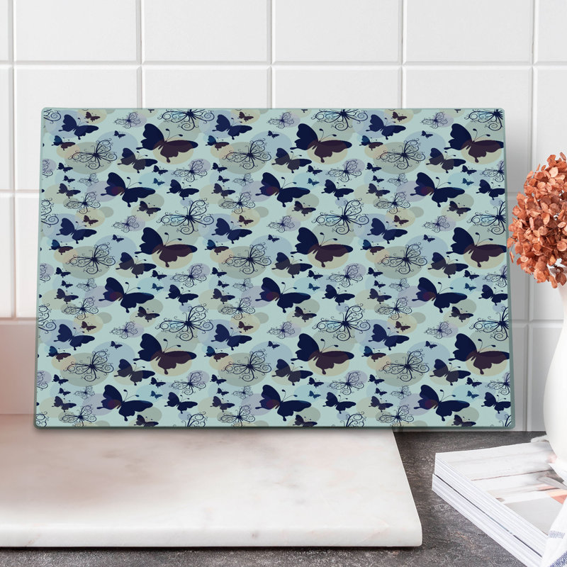 Ambesonne Butterfly Cutting Board Large Size Pastel Multicolor