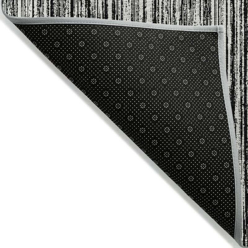 Tapis intérieur lavable rayé ivoire 3 pi x 5 pi