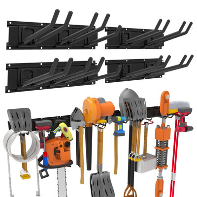 Heavy Duty Aluminum Wall Mount Garage Tool Organizer, Powder Coated, 64-Inch Storage Rack