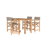 Capetown Counter Height Teak Outdoor Dining Set In Blue