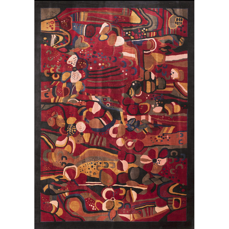 Tapis rétro en soie rétro Mid-Century