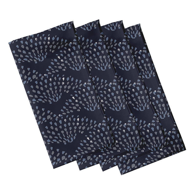 Johannesburg Polyester Geometric Square Napkin, Navy