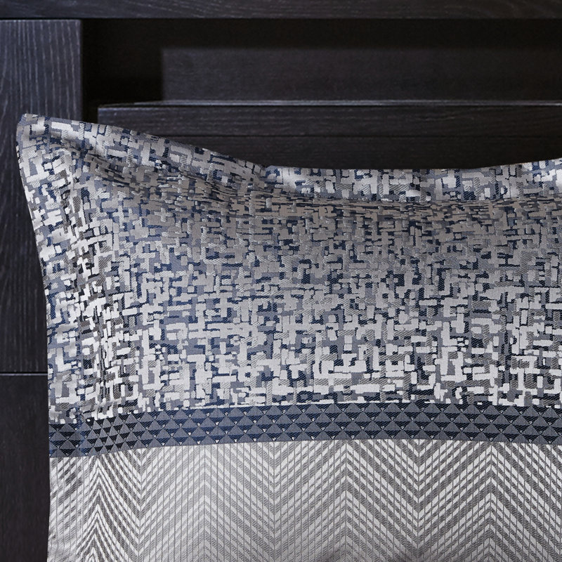 Édredon de luxe très grand - bleu marine avec détails de broderie, literie lavable à la machine 7 pièces,, Marine