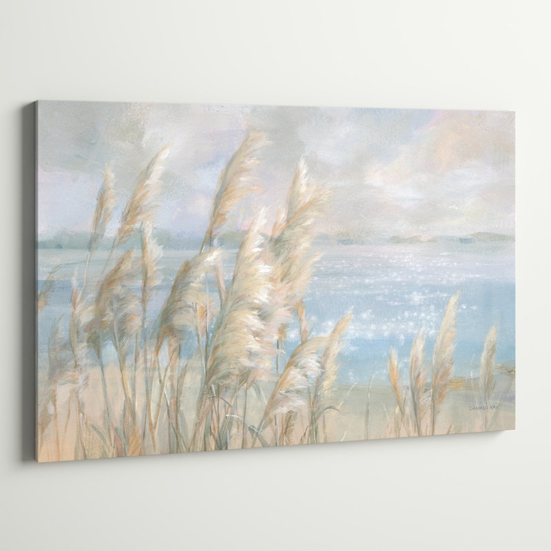 Herbe de la pampa au bord de la mer, H 32 po x l 48 po x P 1,25 po, Non, Toile tendue