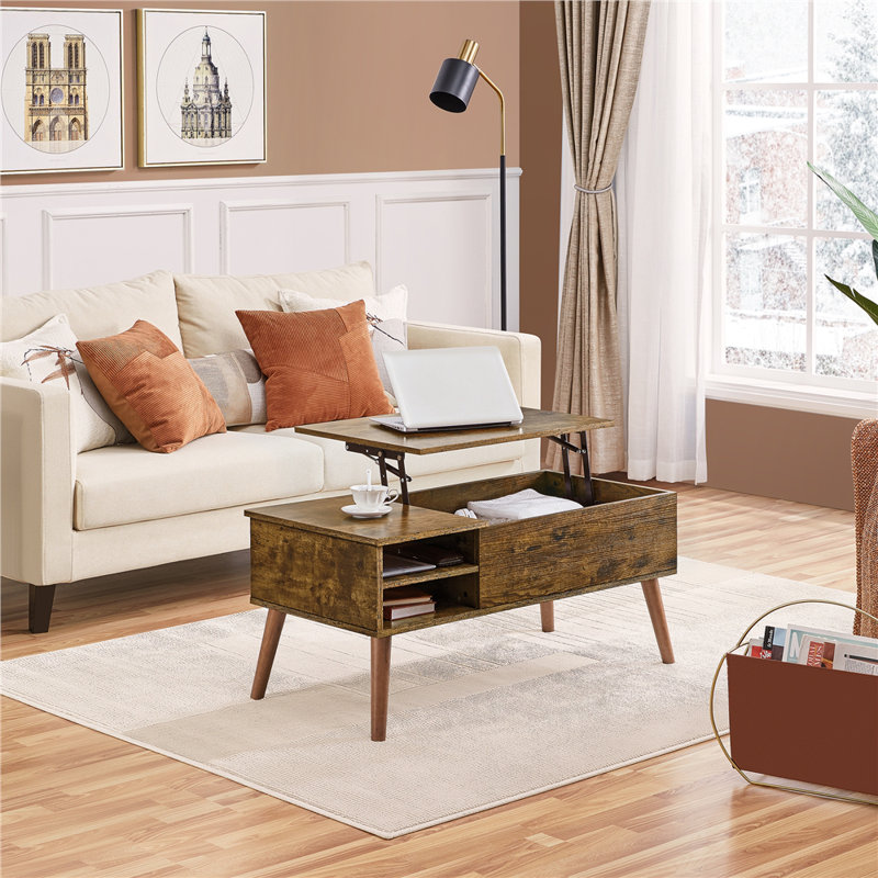 Lift Top Four Leg Coffee Table with Storage