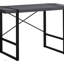 Bureau d'ordinateur moderne avec plateau en stratifié gris et structure en métal noir, parfait pour le bureau à domicile et l'ordinateur portable.-1573768315