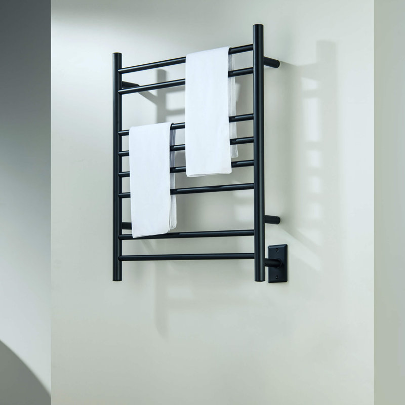 24"W x 30-1/4"H ETL Certified Hardwired/Plug-in Wall Mounted Stainless Steel Towel Warmer, Matte Black