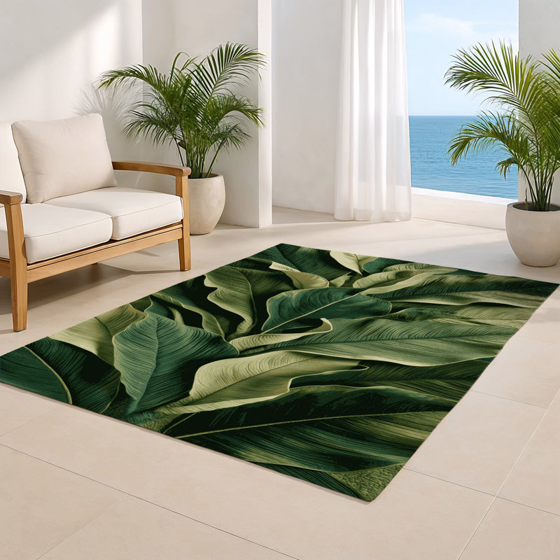 Tapis vert d'intérieur et d'extérieur Botanical, Rectangulaire 8 pi x 10 pi