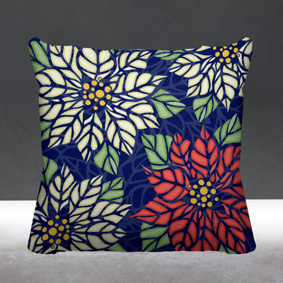 Floral Outdoor Reversible Throw Pillow