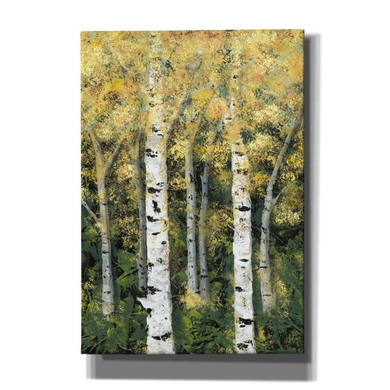 «Birch Treeline II» par Jade Reynolds, art mural sur toile, H 26 po x l 18 po x P 0,75 po
